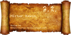 Hirter Kevin névjegykártya