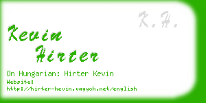 kevin hirter business card